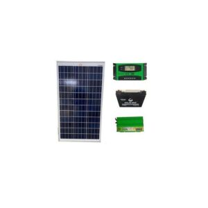 Solarmax Solar Fullkit 100w Solar Panel + 80AH Battery + 300w Inverter + 10 Amp Charge Controller + 4 Bulbs..